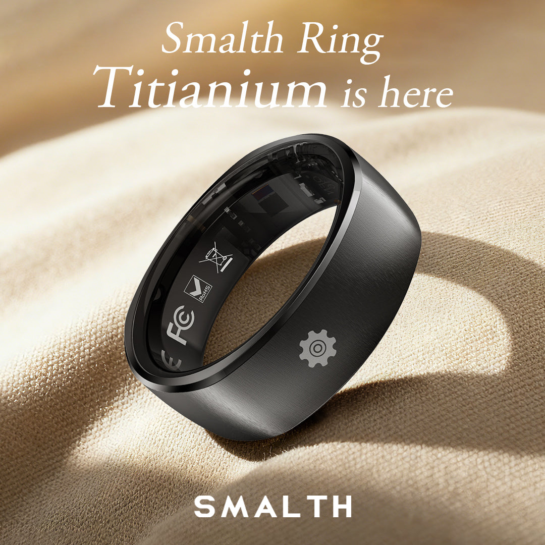 Smalth Smart Ring: Crafted from titanium alloy, it combines aesthetic appeal with skin-friendly comfort, unlocking all-day wearability.