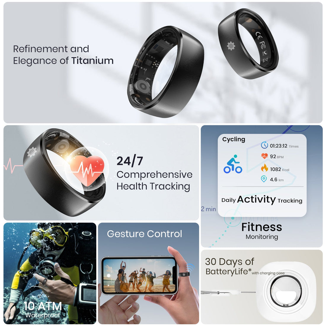 Smalth Smart Ring: A tiny titanium ring that powers your health for 30 days